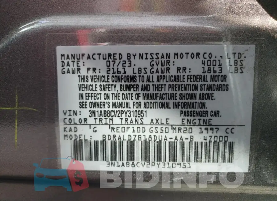 3N1AB8CV2PY310951 Photo# 12