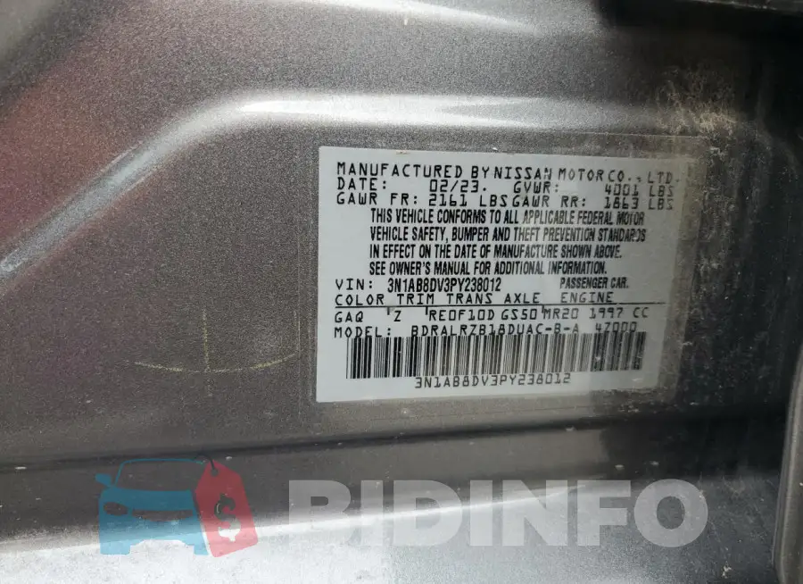 3N1AB8DV3PY238012 Photo# 12