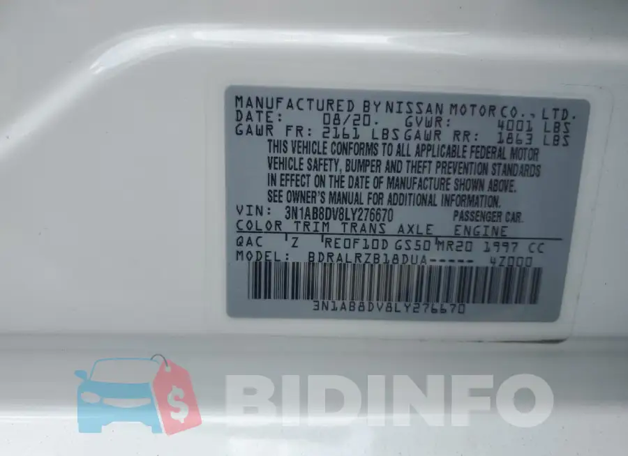 3N1AB8DV8LY276670 Photo# 13