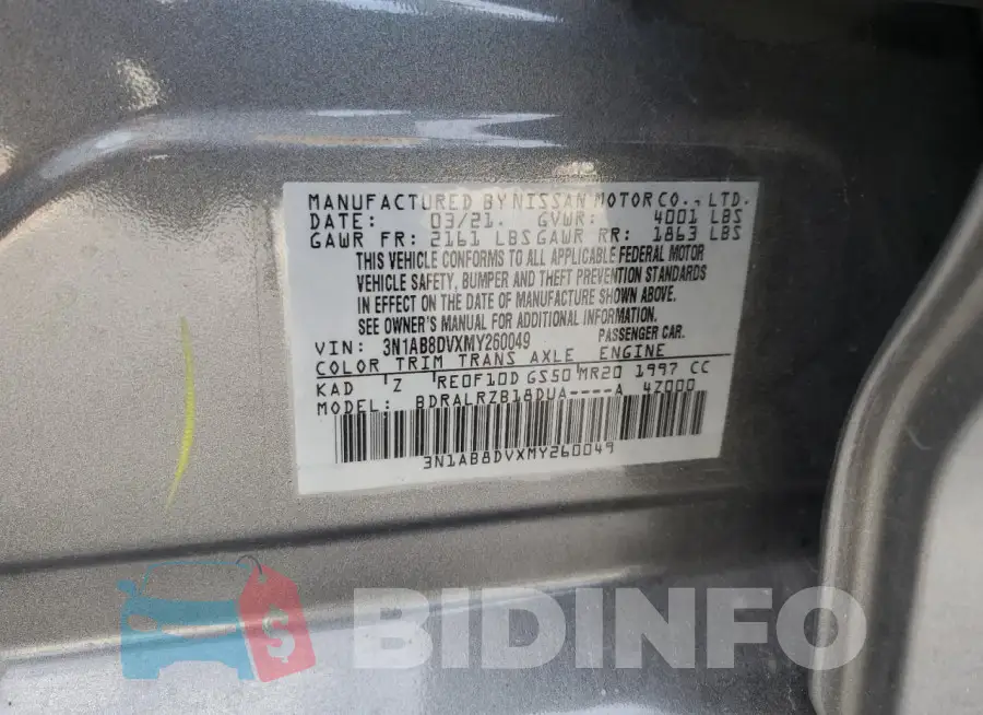 3N1AB8DVXMY260049 Photo# 12