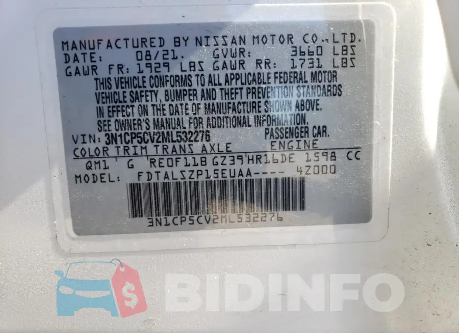 3N1CP5CV2ML532276 Photo# 12