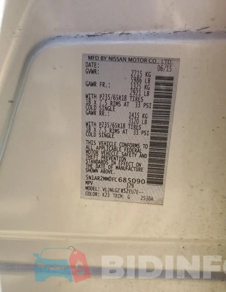 5N1AR2MM0FC685090 Photo# 13