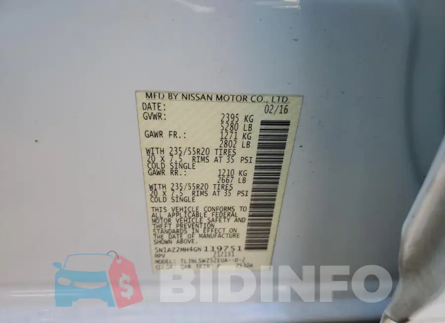 5N1AZ2MH4GN119751 Photo# 12
