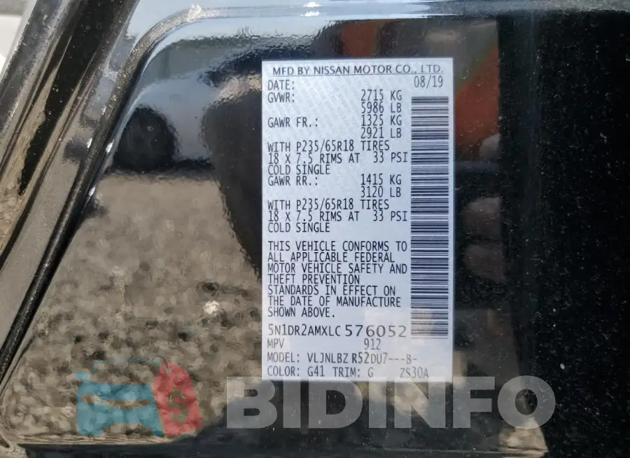 5N1DR2AMXLC576052 Photo# 14