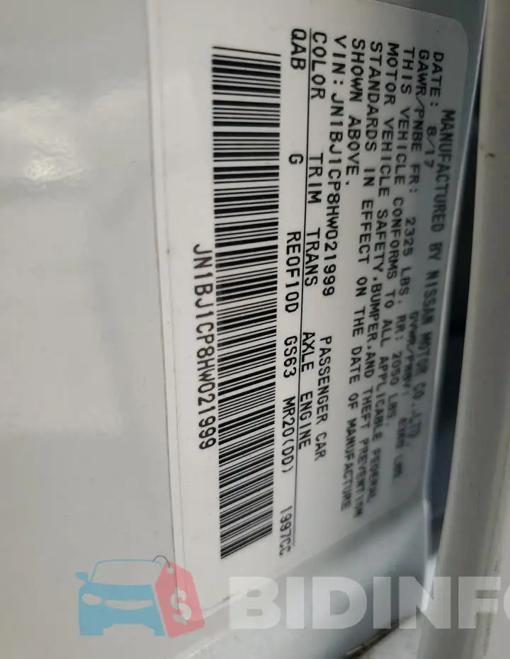 JN1BJ1CP8HW021999 Photo# 14