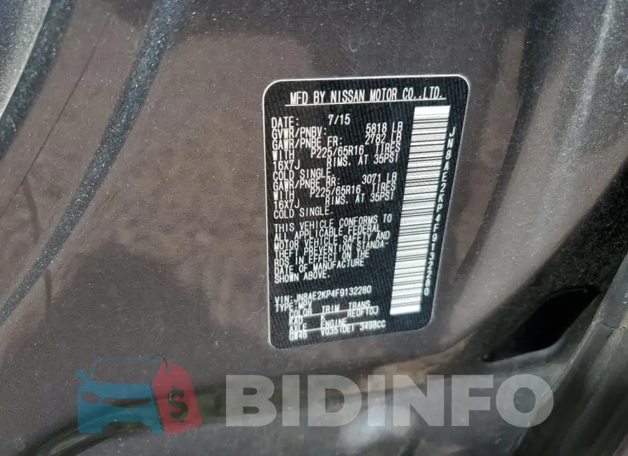 JN8AE2KP4F9132280 Photo# 13