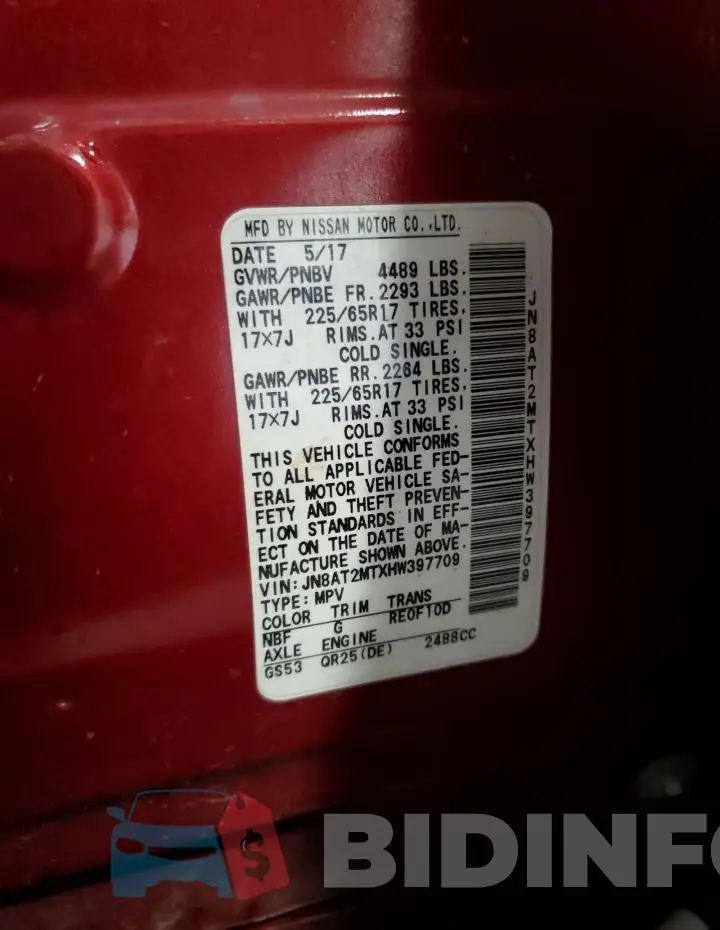 JN8AT2MTXHW397709 Photo# 13