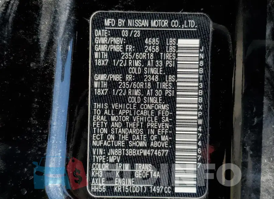JN8BT3BBXPW474677 Photo# 13
