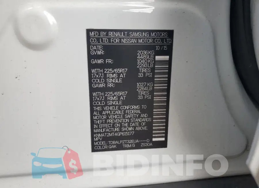KNMAT2MT4GP615177 Photo# 13