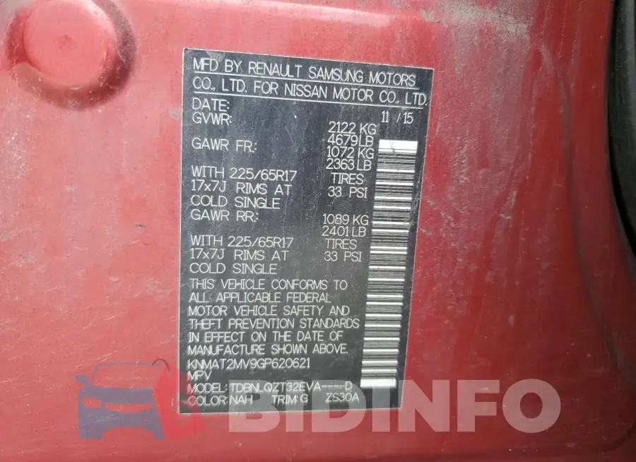 KNMAT2MV9GP620621 Photo# 14