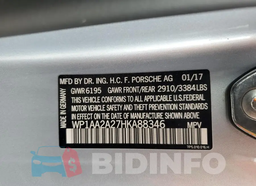 WP1AA2A27HKA88346 Photo# 14