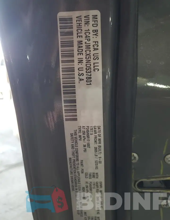 1C4PJMCX5ND537801 Photo# 13