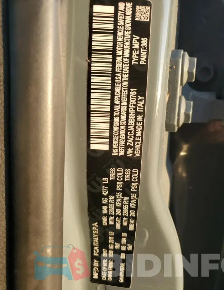 ZACCJABB8HPF90761 Photo# 14