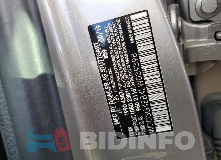 WDD3G4EB4LW039398 Photo# 12
