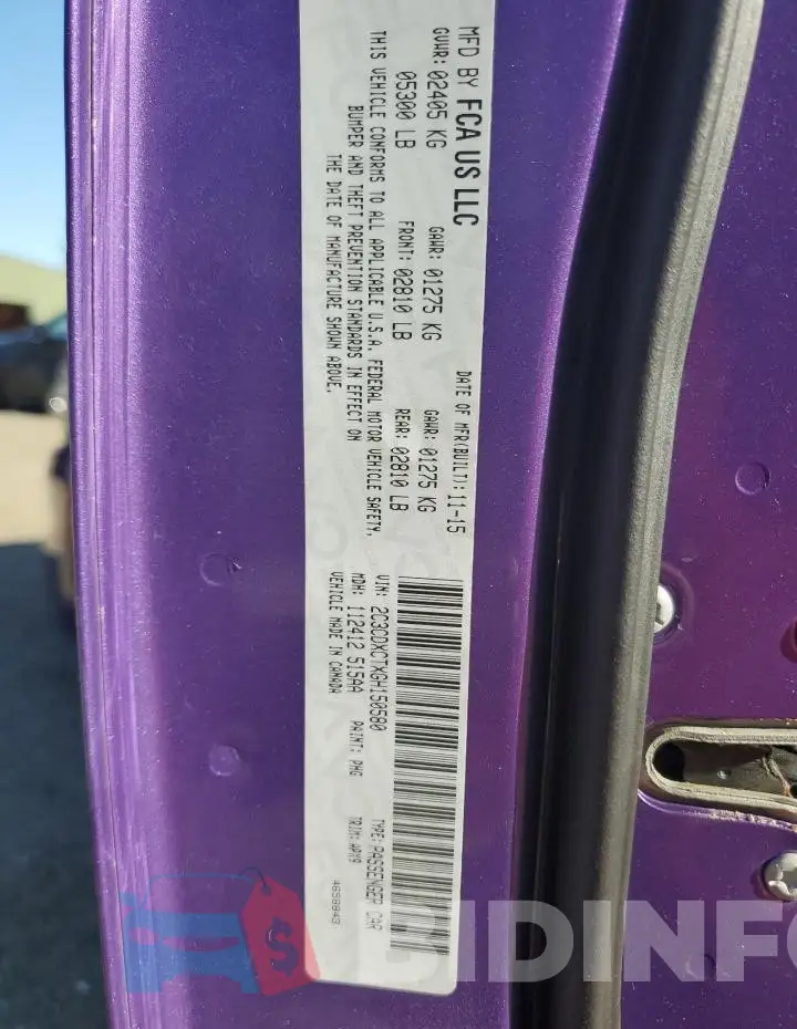 2C3CDXCTXGH150580 Photo# 12