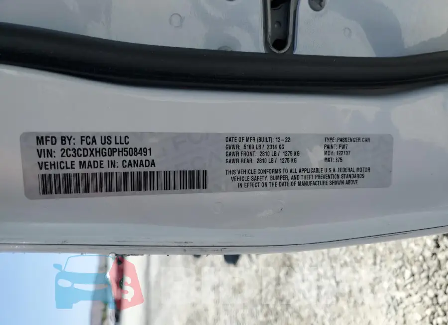 2C3CDXHG0PH508491 Photo# 13