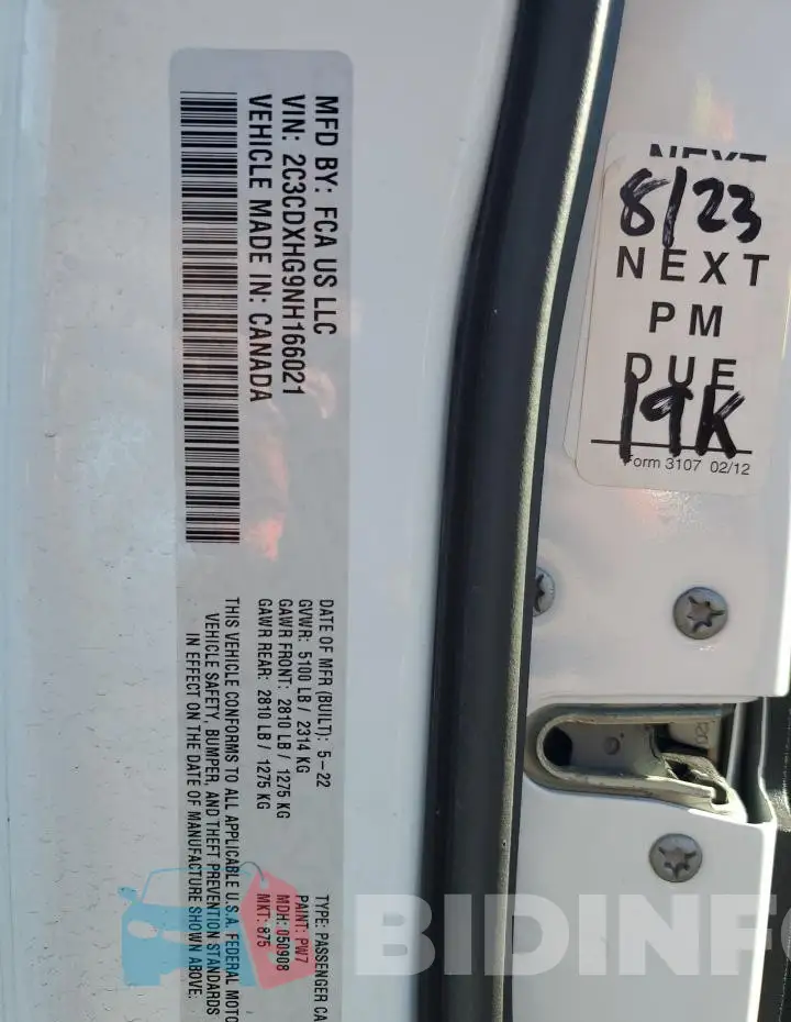 2C3CDXHG9NH166021 Photo# 12