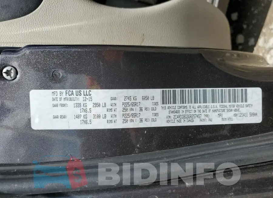 2C4RDGBG3GR257457 Photo# 13