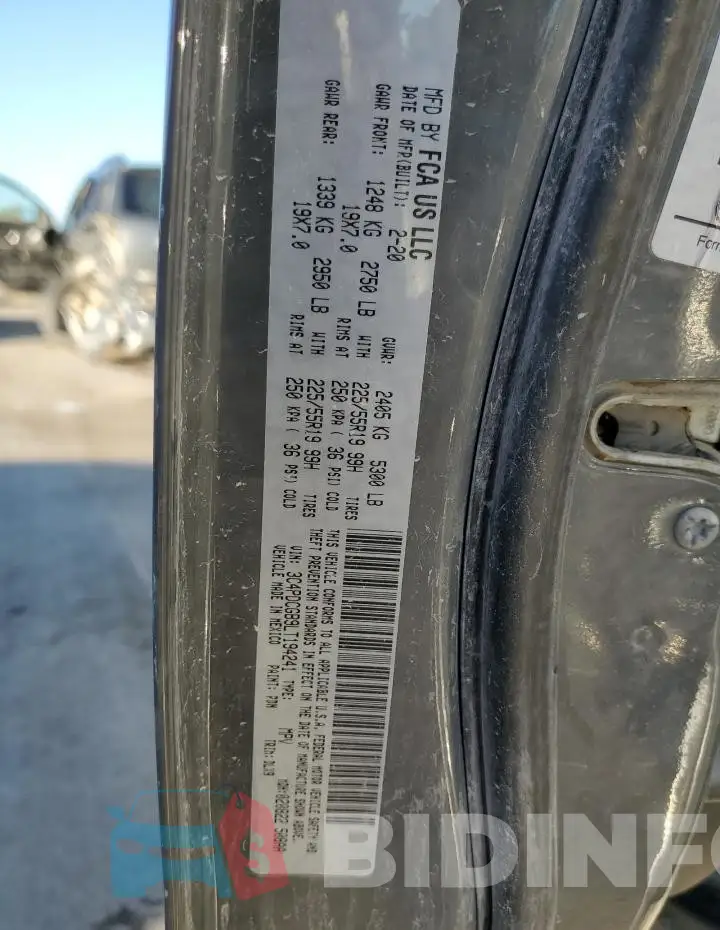 3C4PDCGB9LT194241 Photo# 13