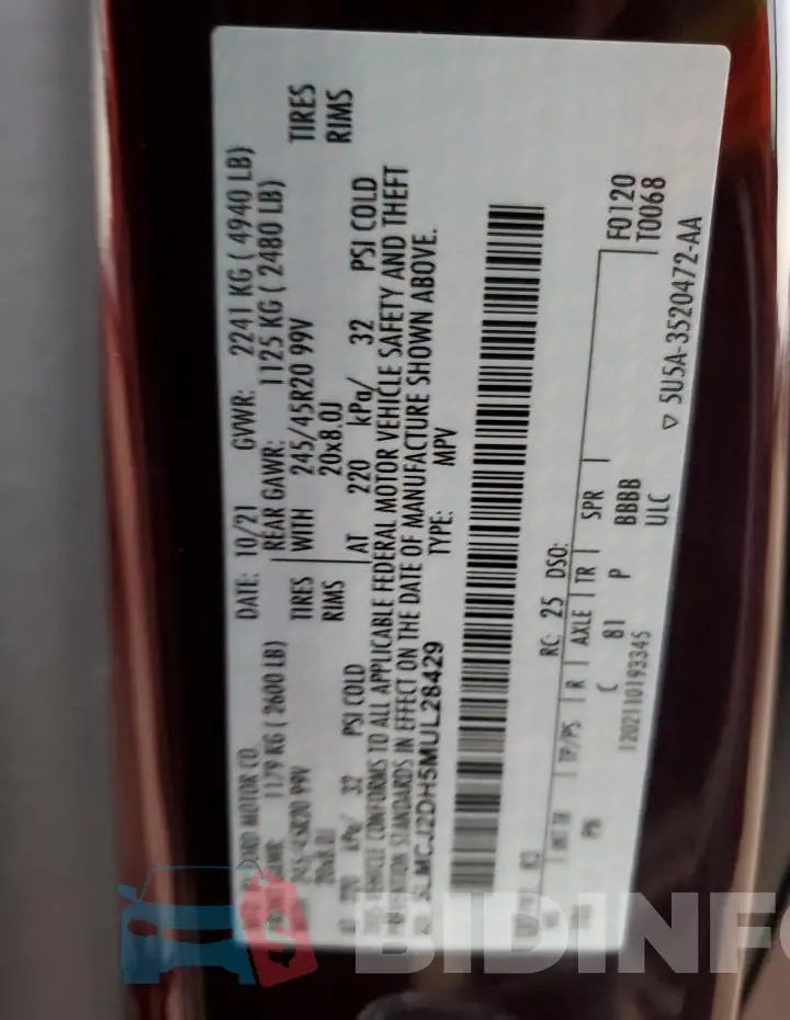 5LMCJ2DH5MUL28429 Photo# 14