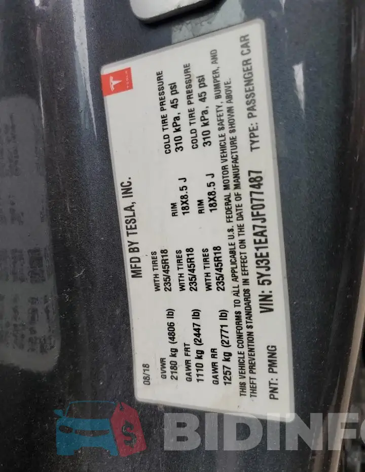 5YJ3E1EA7JF077487 Photo# 12