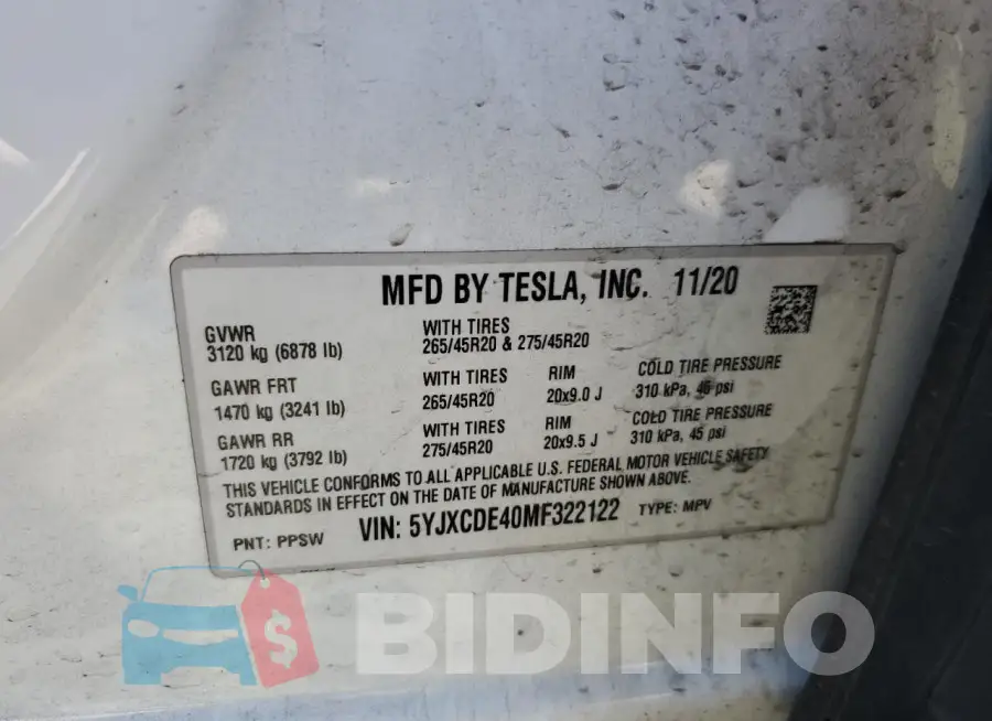 5YJXCDE40MF322122 Photo# 12