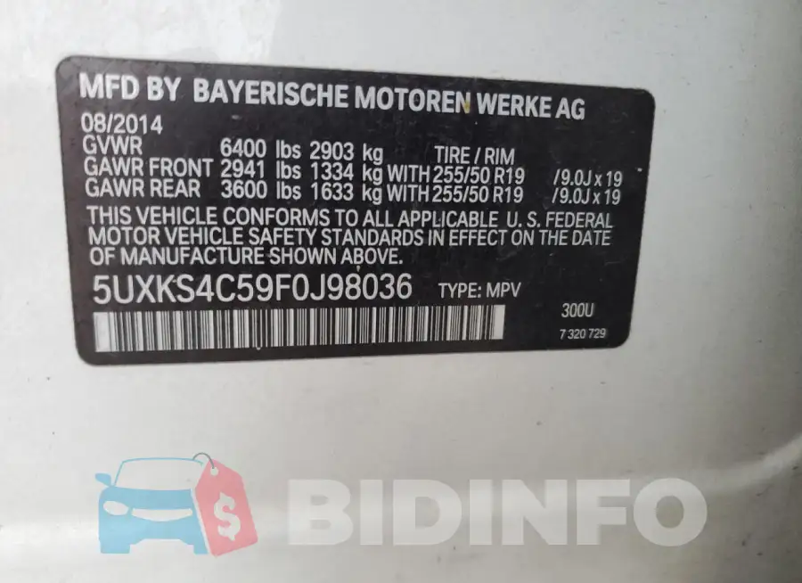 5UXKS4C59F0J98036 Photo# 12