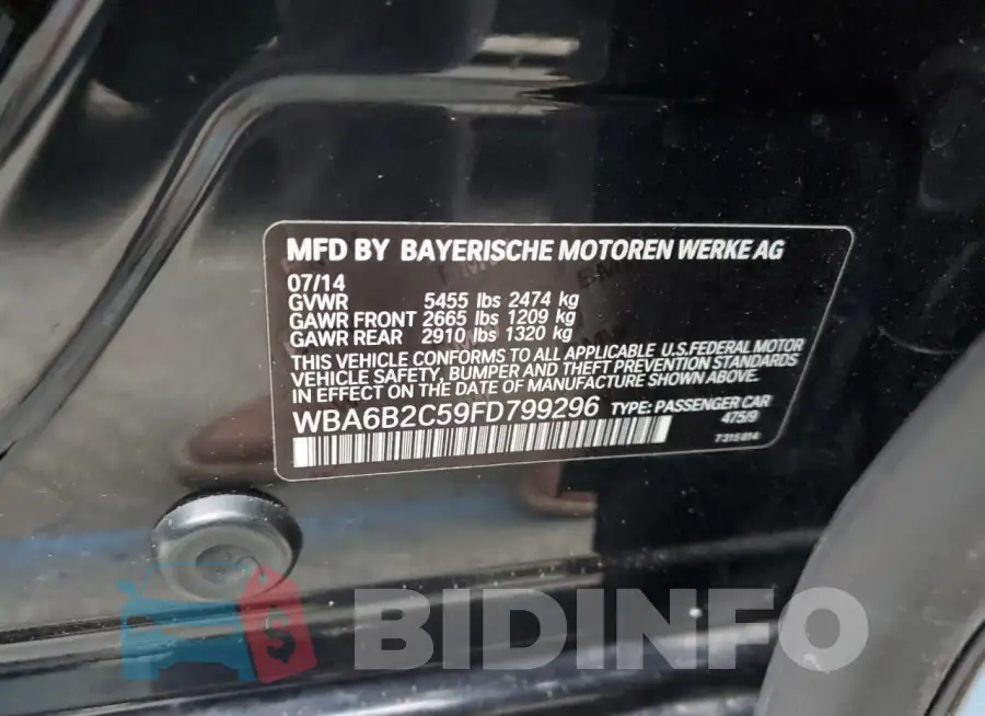 WBA6B2C59FD799296 Photo# 12