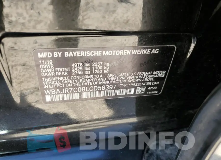 WBAJR7C08LCD58397 Photo# 12