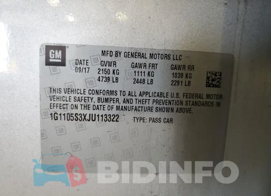 1G1105S3XJU113322 Photo# 13