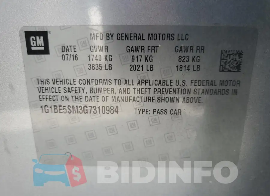 1G1BE5SM3G7310984 Photo# 12