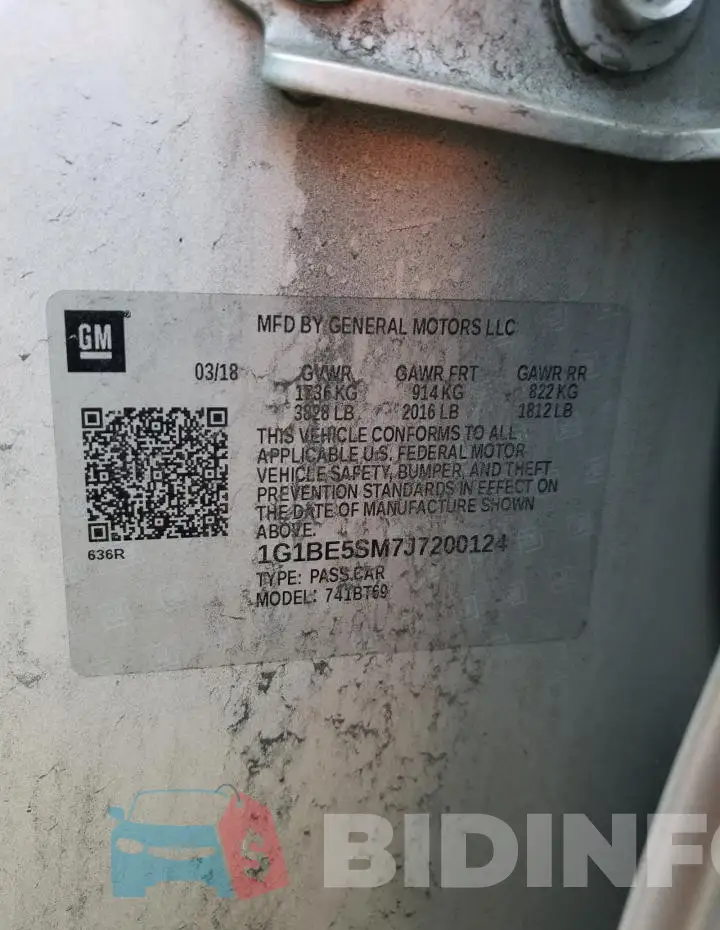 1G1BE5SM7J7200124 Photo# 12