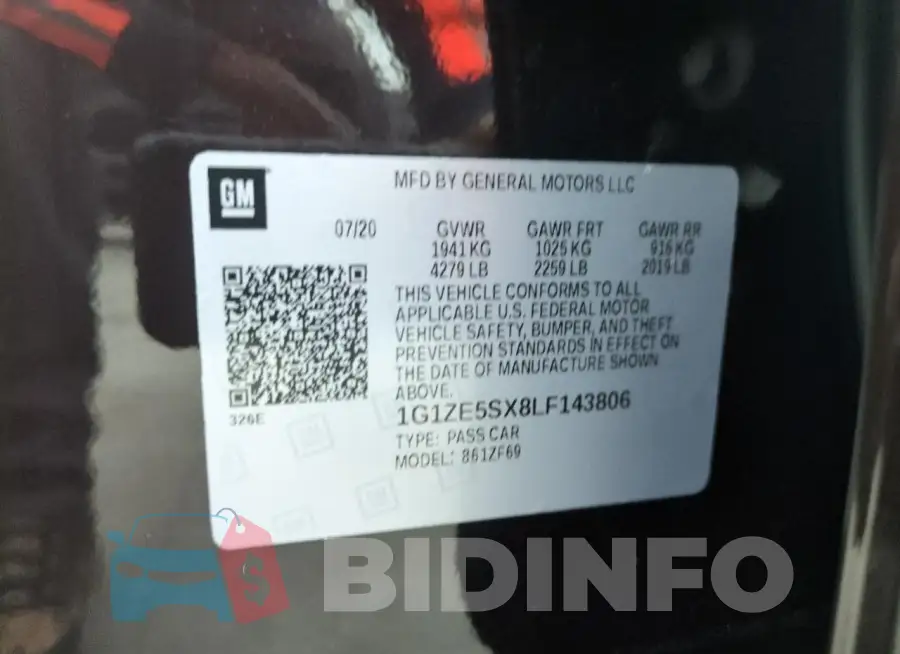 1G1ZE5SX8LF143806 Photo# 13