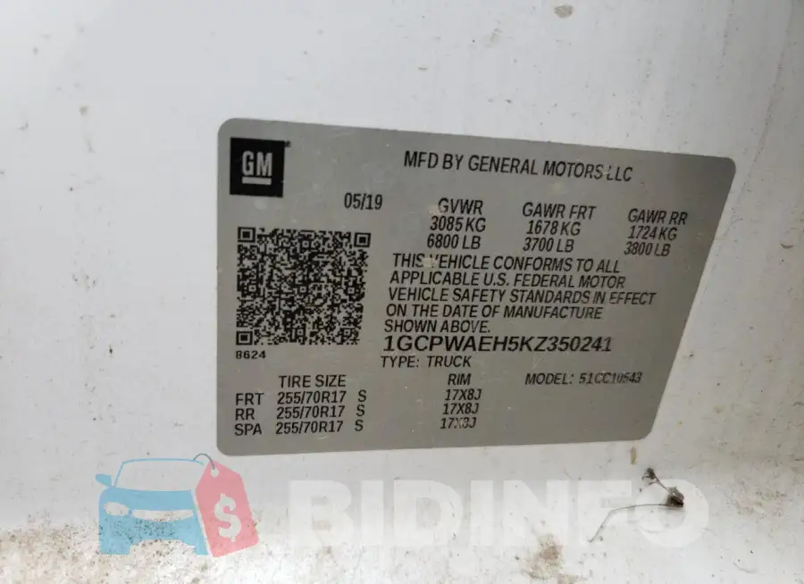 1GCPWAEH5KZ350241 Photo# 12