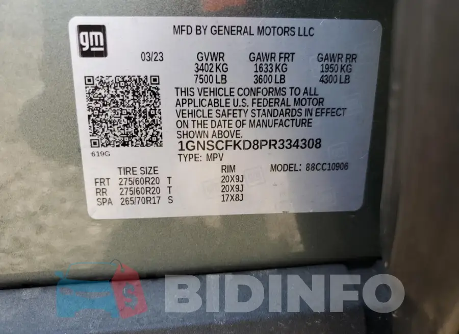 1GNSCFKD8PR334308 Photo# 14