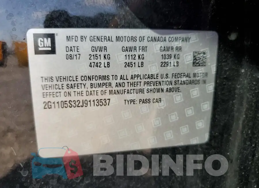 2G1105S32J9113537 Photo# 12