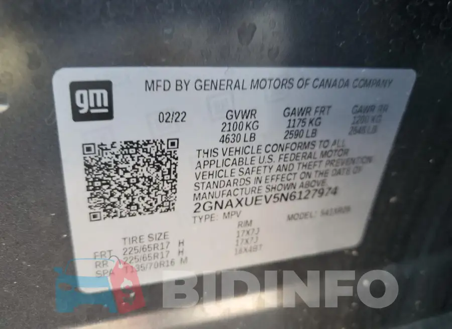 2GNAXUEV5N6127974 Photo# 14