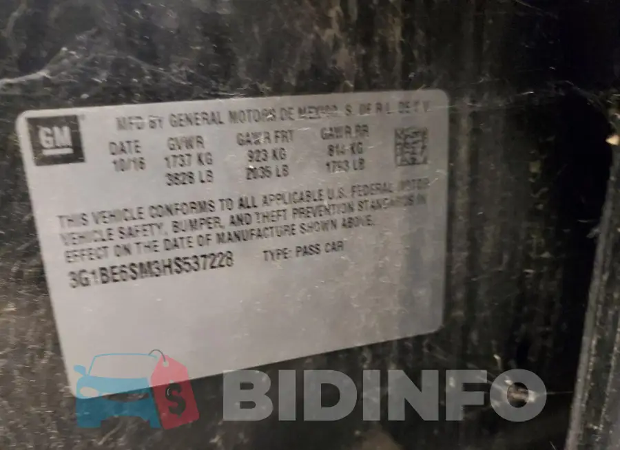 3G1BE6SM3HS537228 Photo# 12