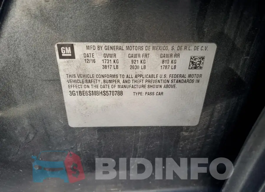 3G1BE6SM8HS570788 Photo# 12