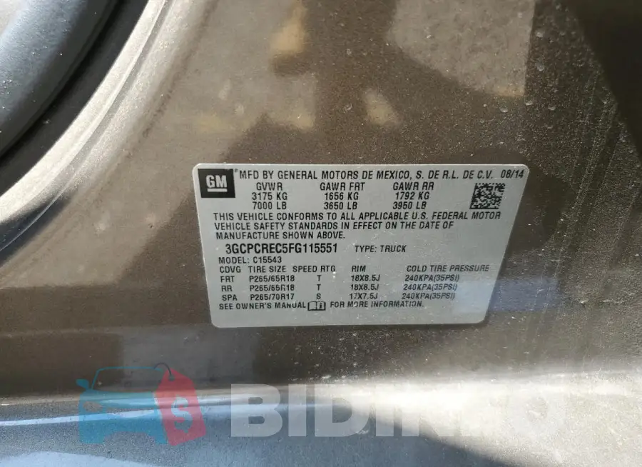 3GCPCREC5FG115551 Photo# 12