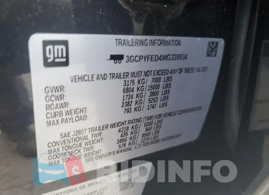 3GCPYFED4MG339934 Photo# 13