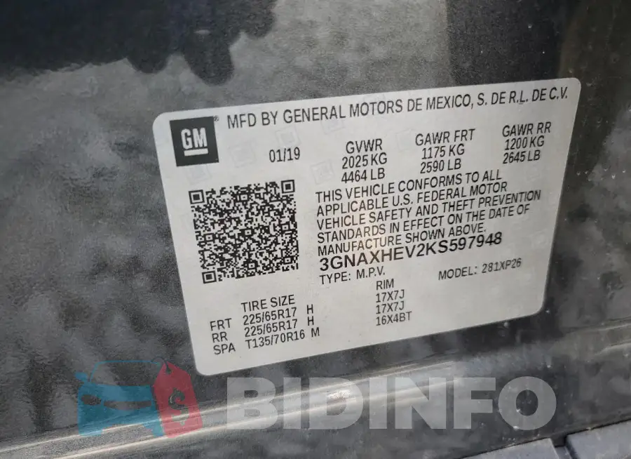 3GNAXHEV2KS597948 Photo# 12