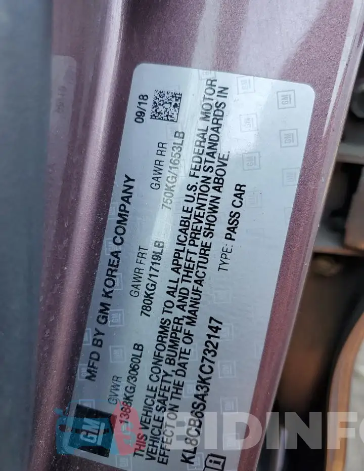 KL8CB6SA3KC732147 Photo# 12