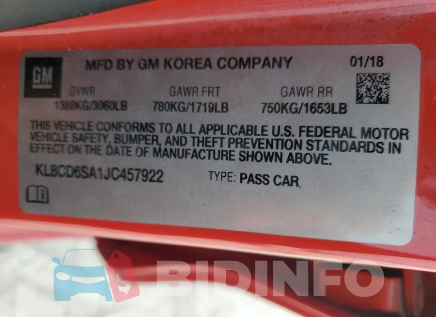 KL8CD6SA1JC457922 Photo# 12