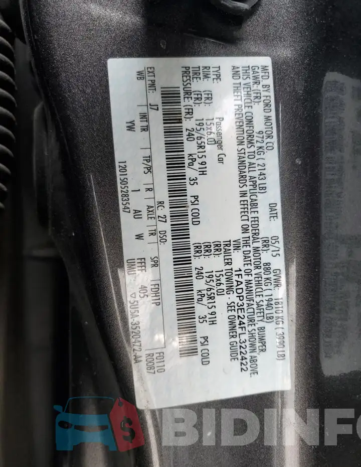 1FADP3E24FL322422 Photo# 12