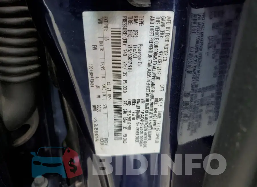 1FADP3F25GL205884 Photo# 12
