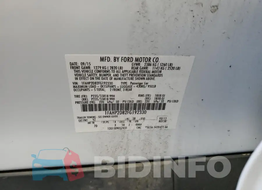 1FAHP2D82FG192330 Photo# 12
