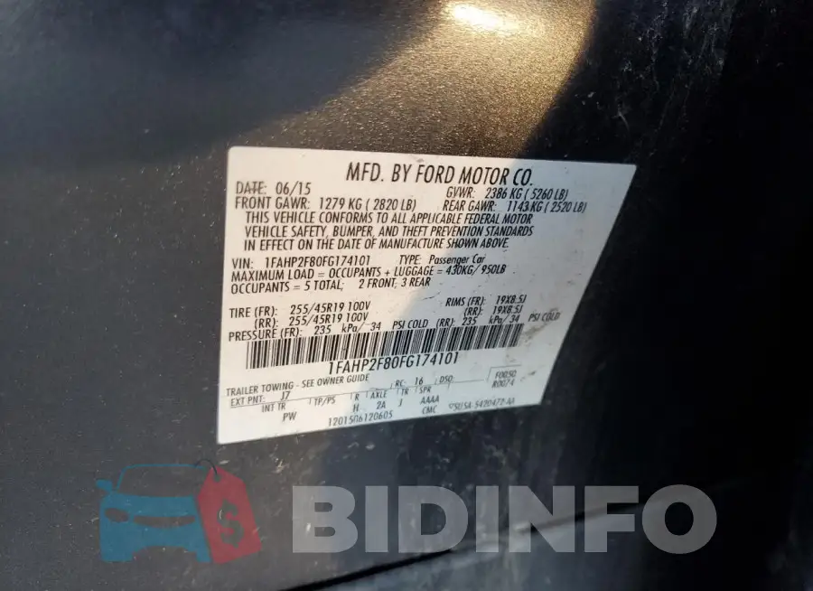1FAHP2F80FG174101 Photo# 12