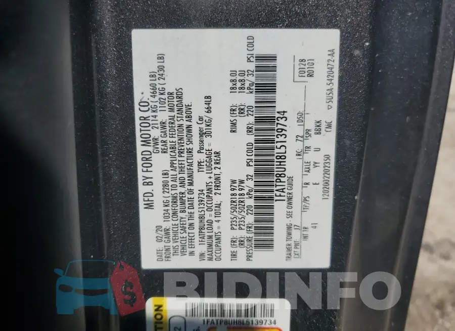 1FATP8UH8L5139734 Photo# 13