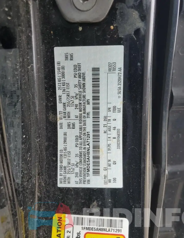 1FMDE5AH8NLA71291 Photo# 12